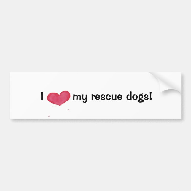 Coche ¡Amo mis perros del rescate! - pegatina para el (Frente)