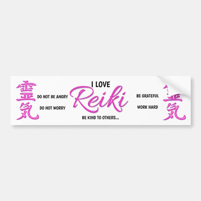 Coche Amo Reiki - Pegatina para parachoques de autos (Frente)