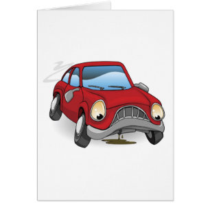 Coche analizado triste del dibujo animado