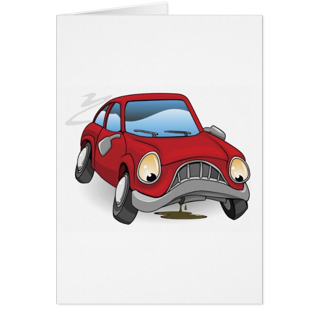 Coche analizado triste del dibujo animado (Frente)