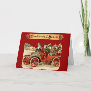 Coche antiguo del navidad del vintage