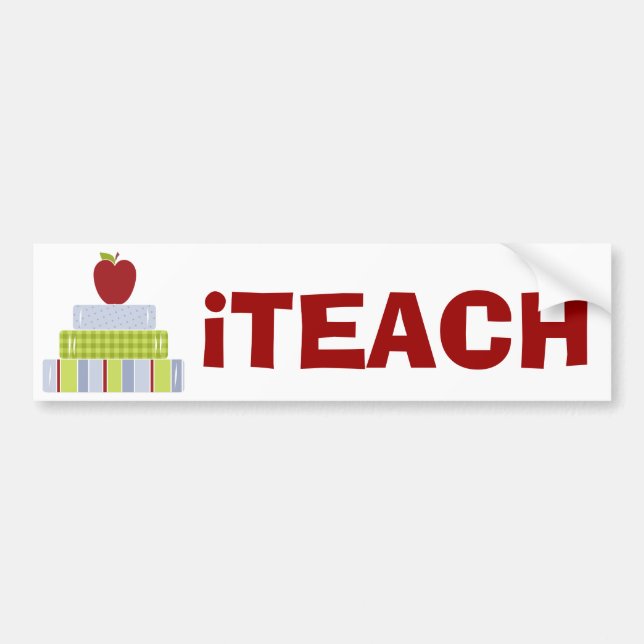 Coche Apple del profesor y pegatina para el parachoques (Frente)