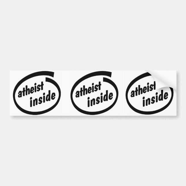 Coche Ateo dentro de la pegatina para el parachoques - (Frente)