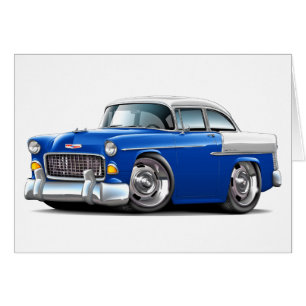 Coche Azul-Blanco 1955 de Chevy Belair