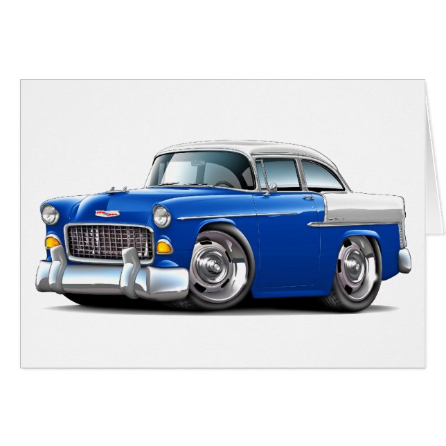 Coche Azul-Blanco 1955 de Chevy Belair (Anverso (Horizontal))
