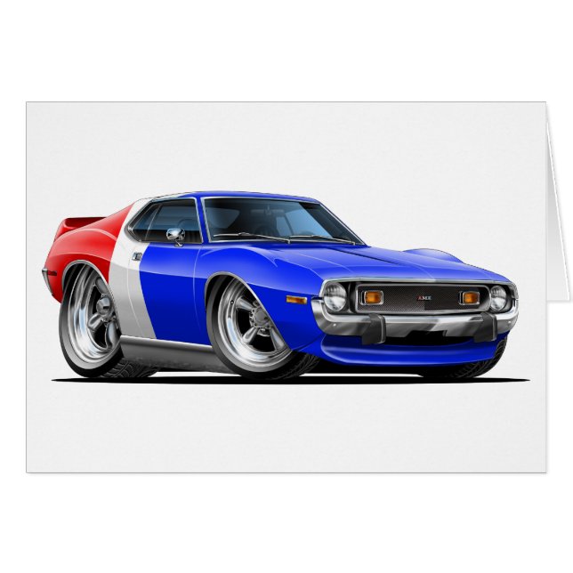 Coche azul blanco rojo 1971-72 de la jabalina (Anverso (Horizontal))