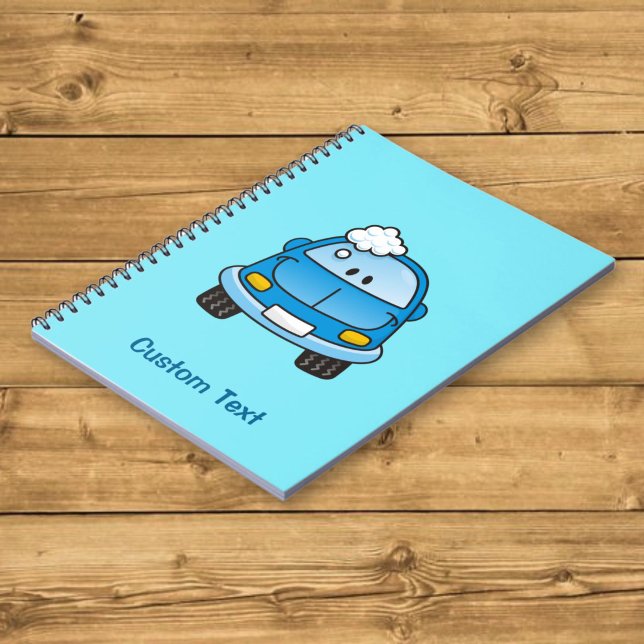 Coche azul con burbujas cuaderno (Subido por el creador)