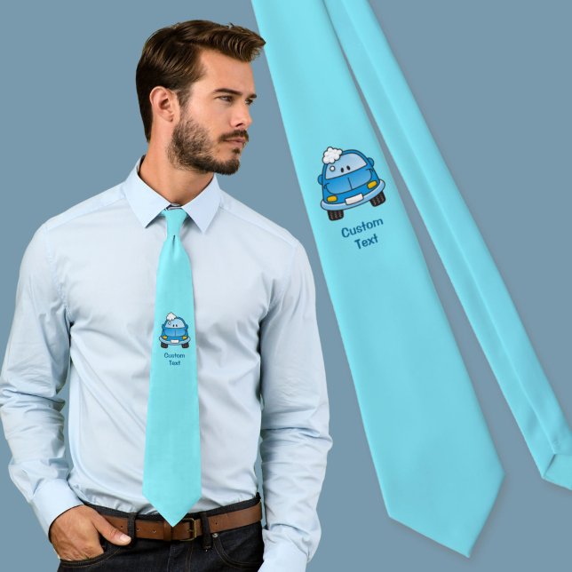 Coche azul con corbata de burbujas (Subido por el creador)