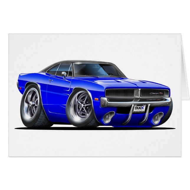 Coche azul Dodge Charger (Anverso (Horizontal))