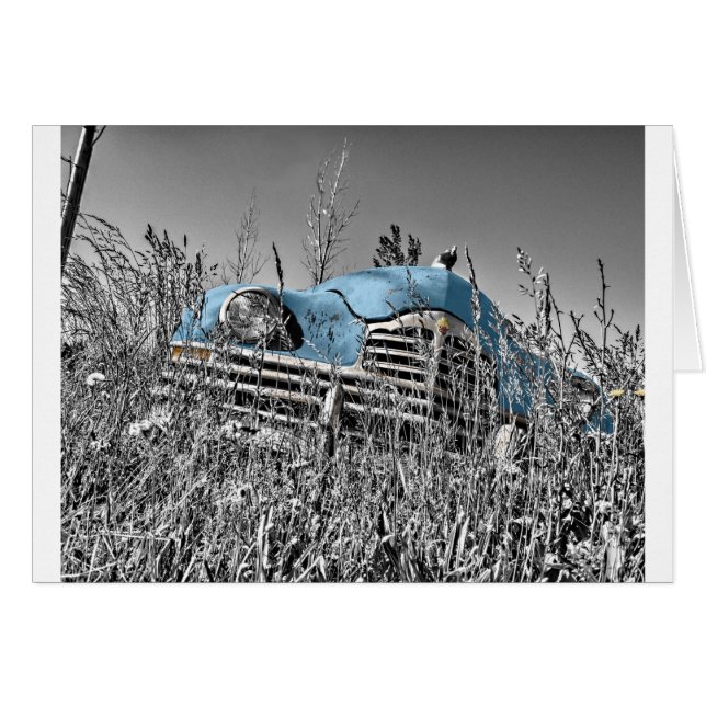 coche azul vintage (Anverso (Horizontal))