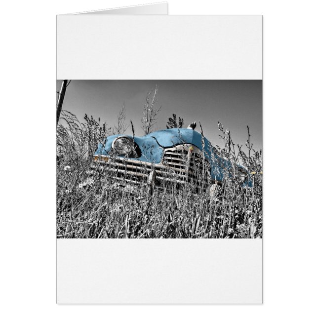 coche azul vintage (Frente)