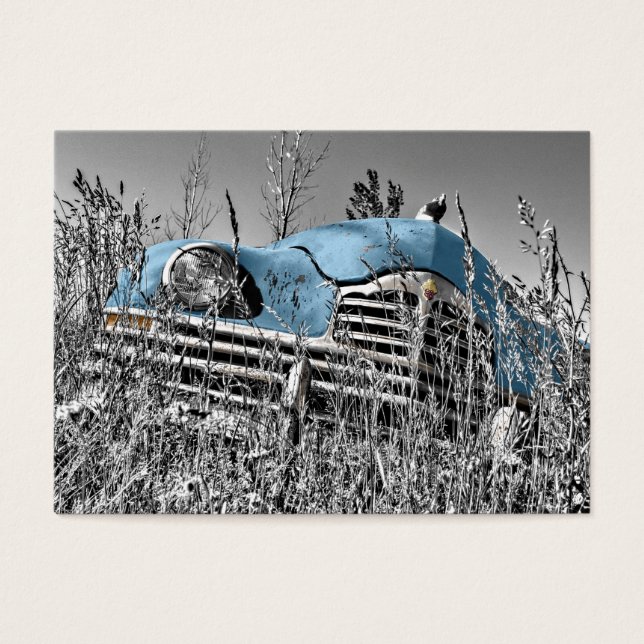 coche azul vintage (Frente)