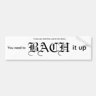 Coche Bach él encima de pegatina para el parachoques