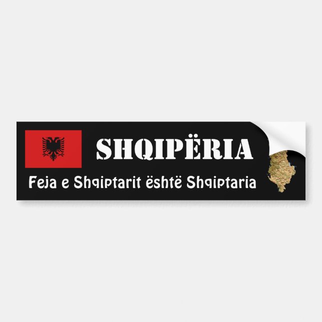 Coche Bandera de Albania + Pegatina para el parachoques (Frente)