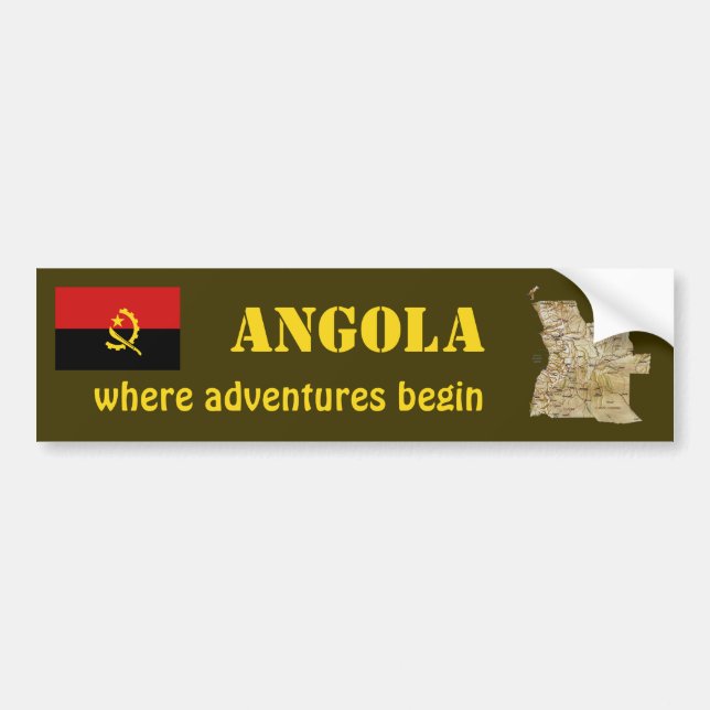 Coche Bandera de Angola + Pegatina para el parachoques (Frente)