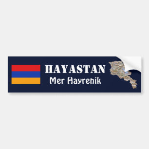 Coche Bandera de Armenia + Pegatina para el parachoques