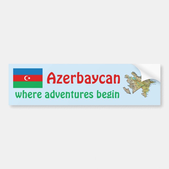 Coche Bandera de Azerbaijan y pegatina para el (Frente)