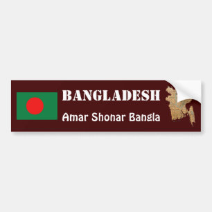 Coche Bandera de Bangladesh + Pegatina para el