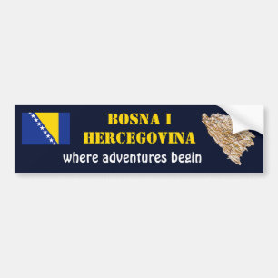Coche Bandera de Bosnia y Hercegovina + Pegatina para el