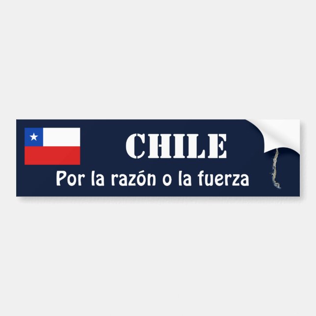 Coche Bandera de Chile + Pegatina para el parachoques (Frente)