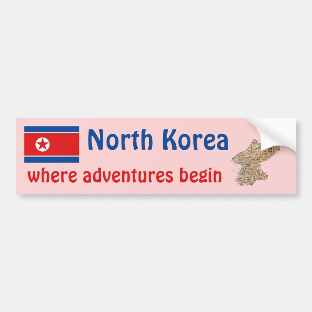 Coche Bandera de Corea del Norte  + Pegatina para el (Frente)