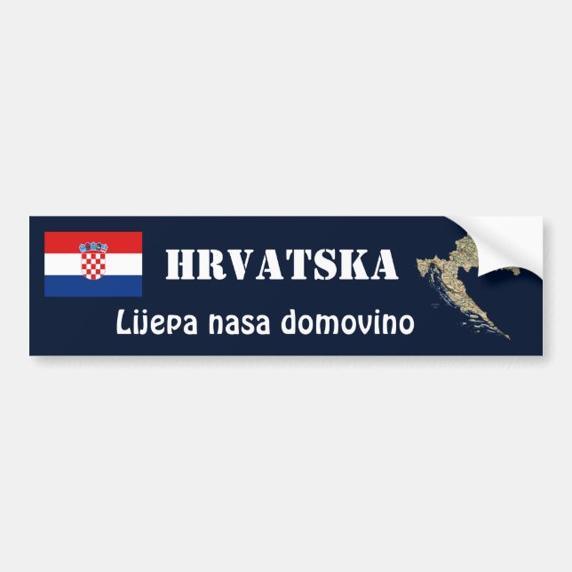 Coche Bandera de Croacia + Pegatina para el parachoques (Frente)
