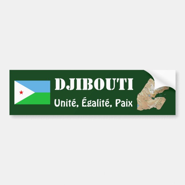 Coche Bandera de Djibouti + Pegatina para el parachoques (Frente)