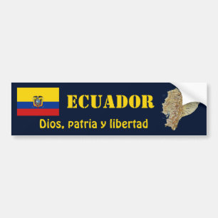 Coche Bandera de Ecuador + Pegatina para el parachoques