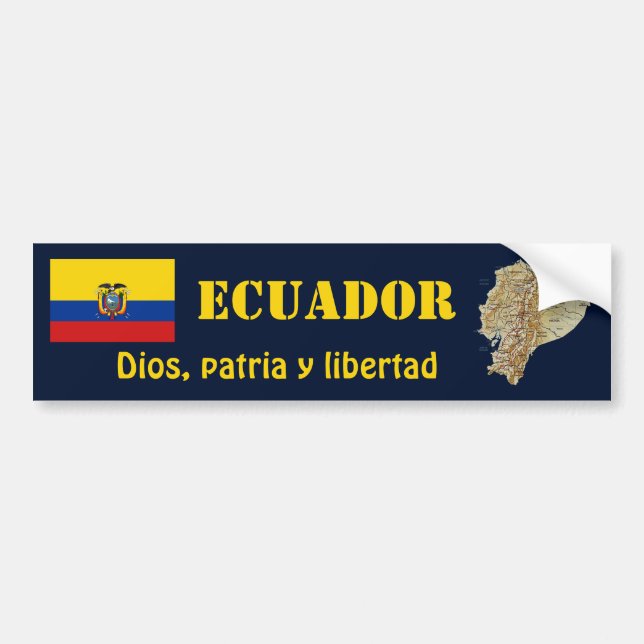Coche Bandera de Ecuador + Pegatina para el parachoques (Frente)