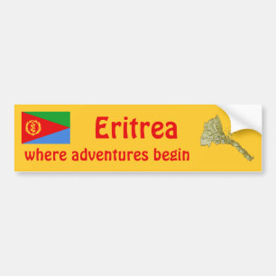 Coche Bandera de Eritrea + Pegatina para el parachoques