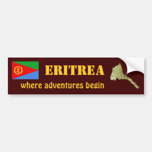 Coche Bandera de Eritrea + Pegatina para el parachoques