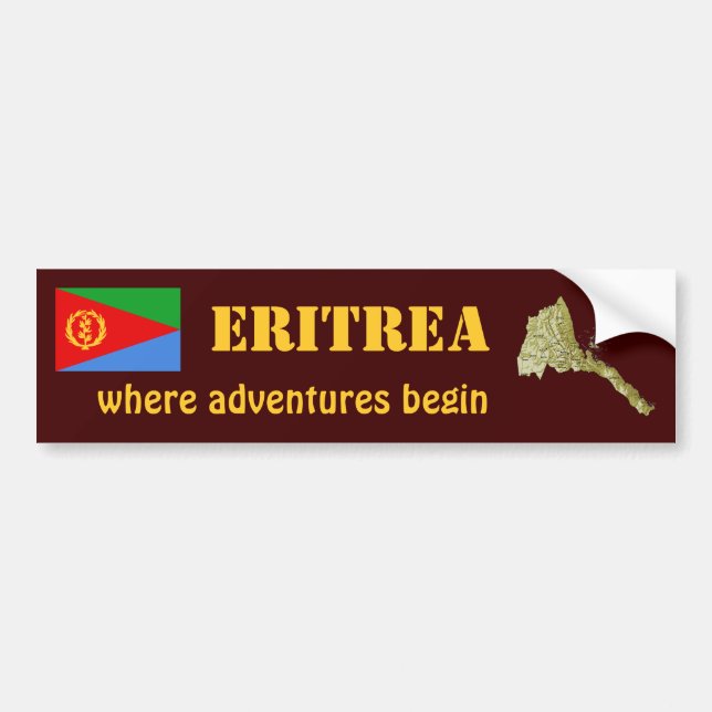 Coche Bandera de Eritrea + Pegatina para el parachoques (Frente)