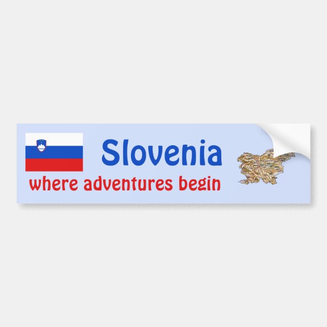 Coche Bandera de Eslovenia + Pegatina para el (Frente)