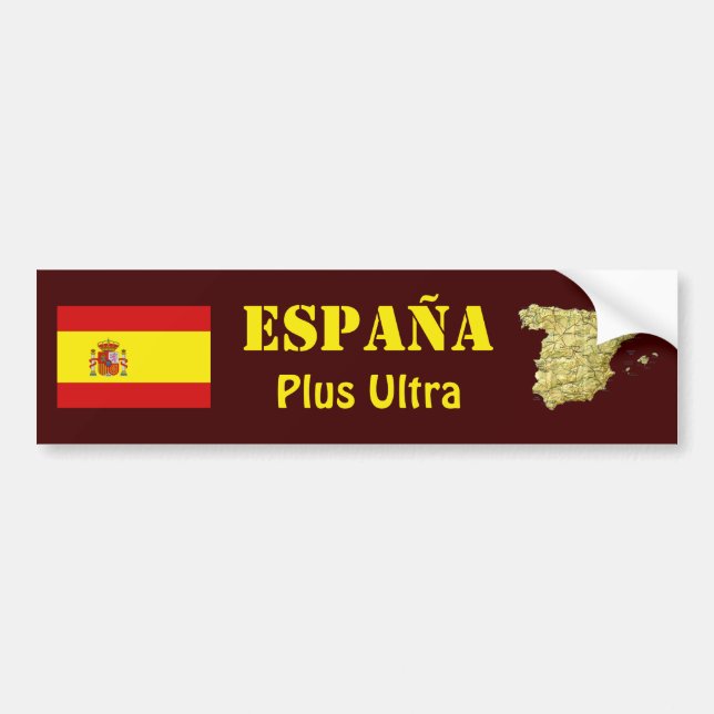 Coche Bandera de España + Pegatina para el parachoques (Frente)