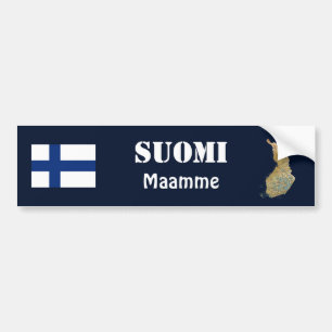 Coche Bandera de Finlandia + Pegatina para el