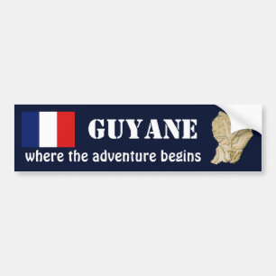 Coche Bandera de Guyane + Pegatina para el parachoques