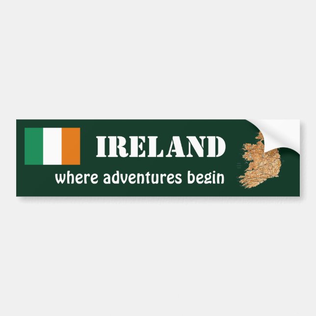 Coche Bandera de Irlanda + Pegatina para el parachoques (Frente)