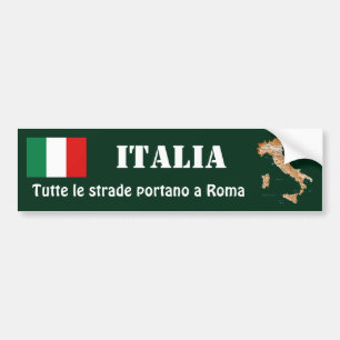Coche Bandera de Italia + Pegatina para el parachoques