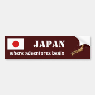 Coche Bandera de Japón + Pegatina para el parachoques