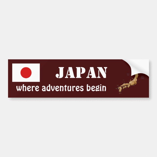Coche Bandera de Japón + Pegatina para el parachoques (Frente)