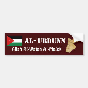 Coche Bandera de Jordania + Pegatina para el parachoques
