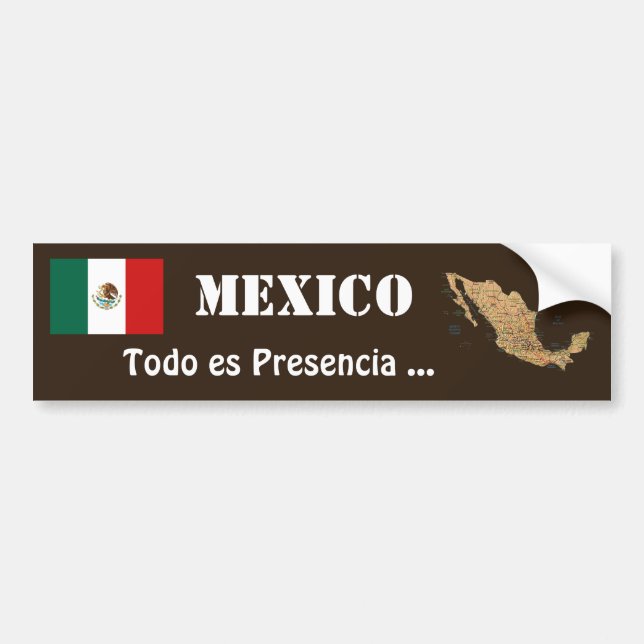 Coche Bandera de México + Pegatina para el parachoques (Frente)