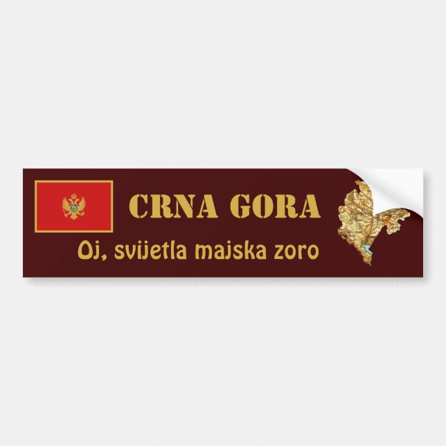 Coche Bandera de Montenegro + Pegatina para el (Frente)