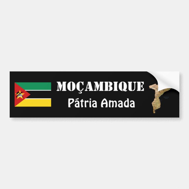 Coche Bandera de Mozambique + Pegatina para el (Frente)