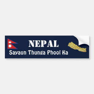Coche Bandera de Nepal + Pegatina para el parachoques