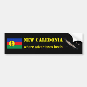 Coche Bandera de Nueva Caledonia + Pegatina para el