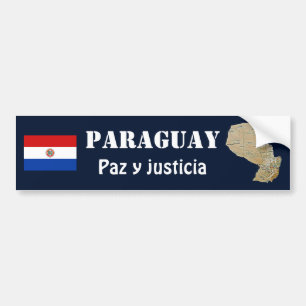 Coche Bandera de Paraguay + Pegatina para el parachoques