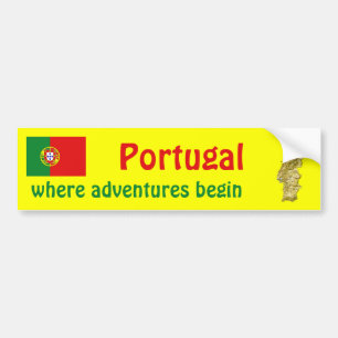Coche Bandera de Portugal + Pegatina para el parachoques