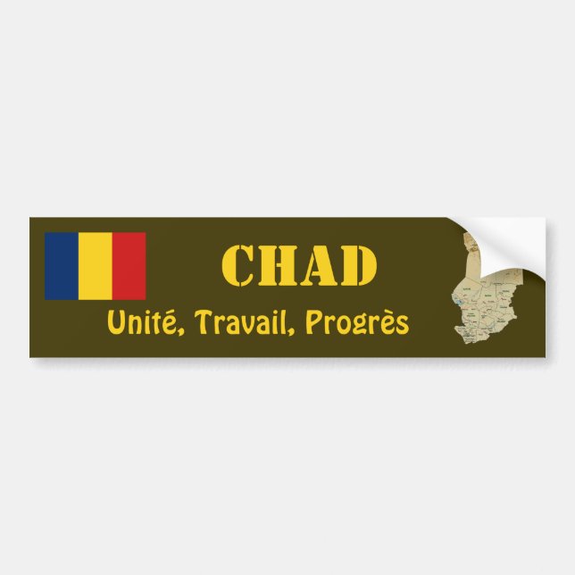 Coche Bandera de República eo Tchad + Pegatina para el (Frente)