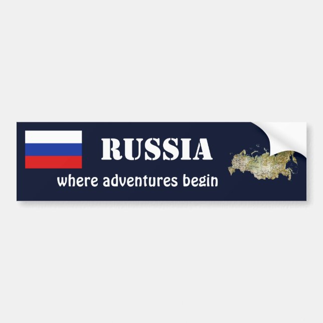 Coche Bandera de Rusia + Pegatina para el parachoques (Frente)